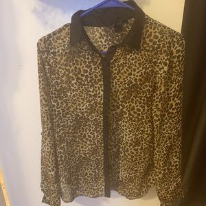 Small Semi sheer cheetah blouse
